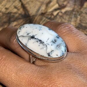 Dendritic Agate Ring Size 7 1/2